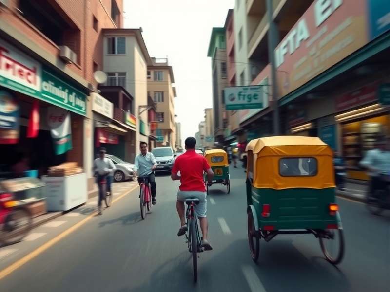 Ludhiana Dash Masters - Main Game Interface Ludhiana Dash Masters main screen showing a player running through a busy Ludhiana street with market stalls and cycle rickshaws