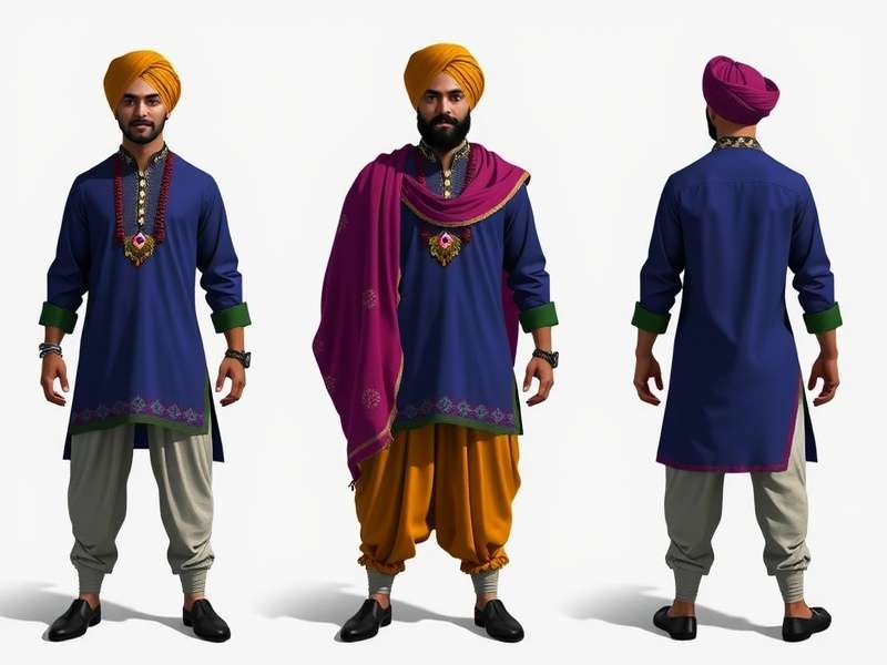 Ludhiana Dash Masters - Character Customization Ludhiana Dash Masters character customization showing various Punjabi outfits including kurta, phulkari dupatta, and turban